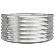 Fioriera rialzata per piante e fiori terrazza giardino acciaio verniciato a polvere 80 x 80 x 36 cm argento 02_0038578