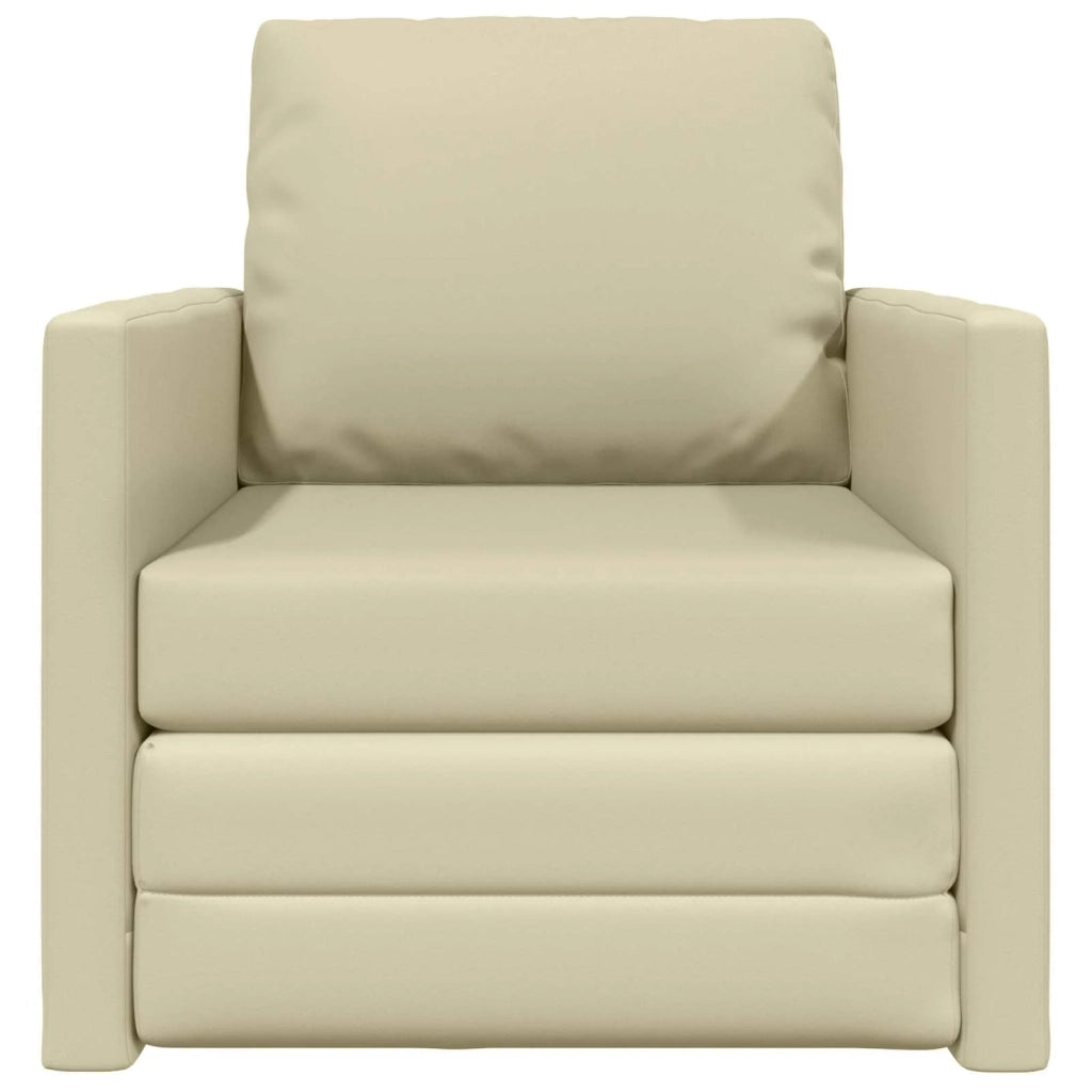 Divano letto | Sof¨¤ letto | Letto singolo 60cm Crema Pelle Artificiale