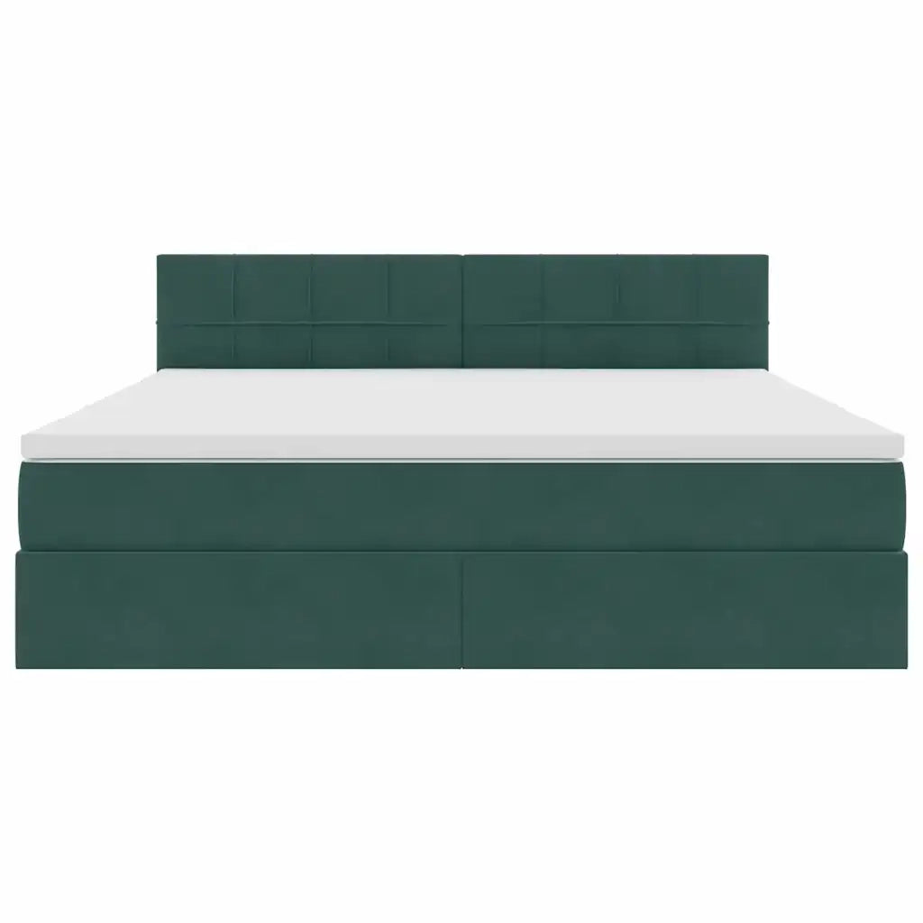 Letto con Contenitore Verde Scuro 180 x 200 cm Velluto