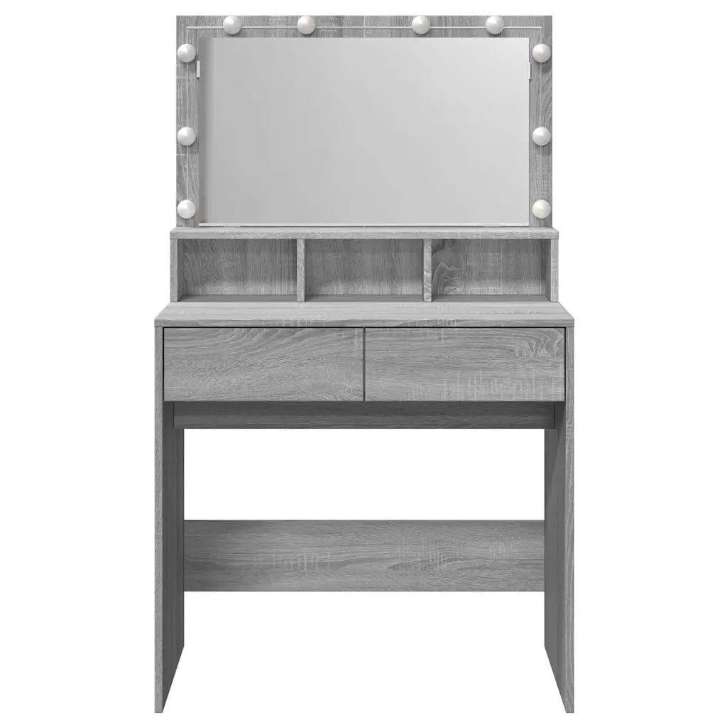Toeletta con LED Grigio Sonoma 80x41x134,5 cm 848190