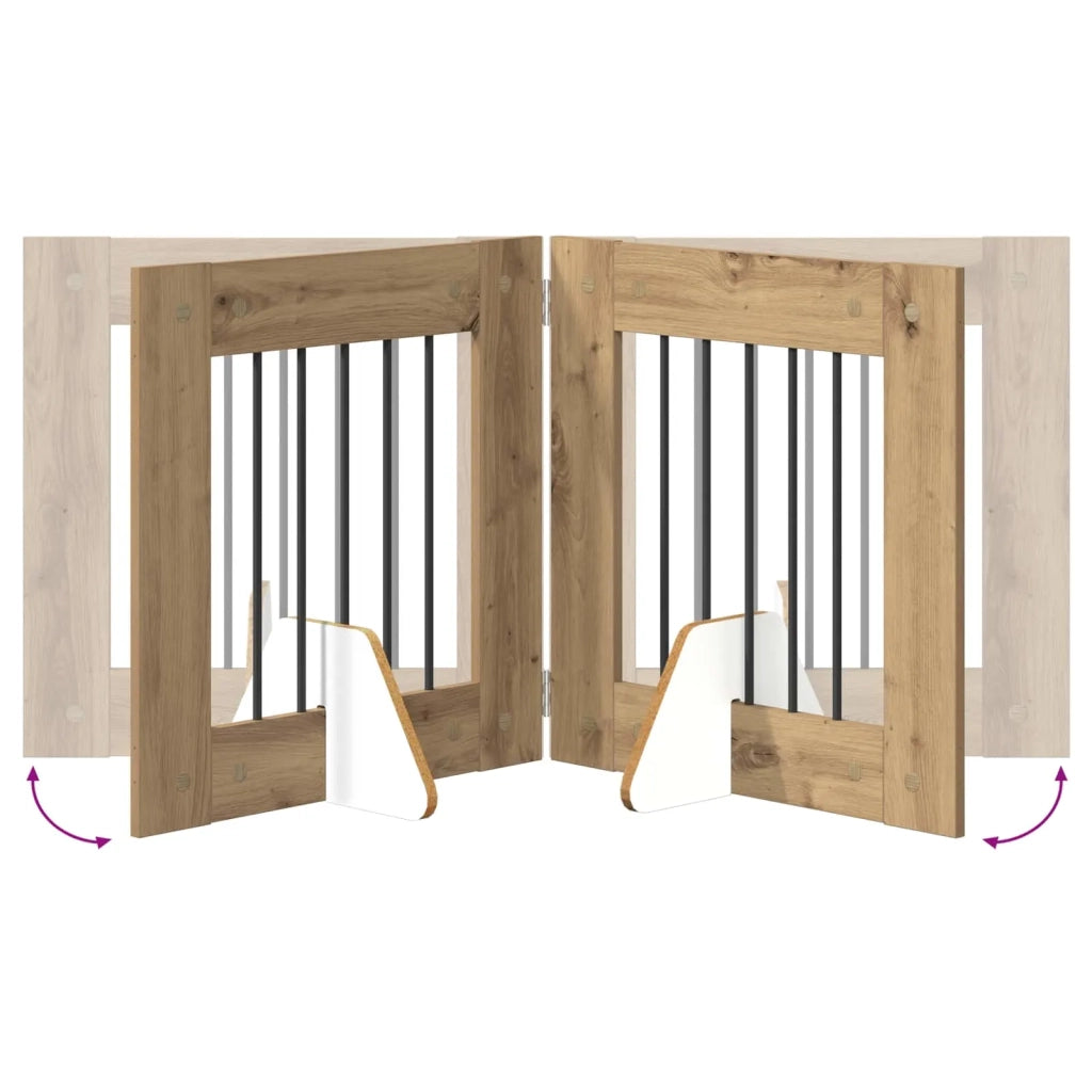 Cancello per cani pieghevole con supporti 4 pz 241 cm 892156