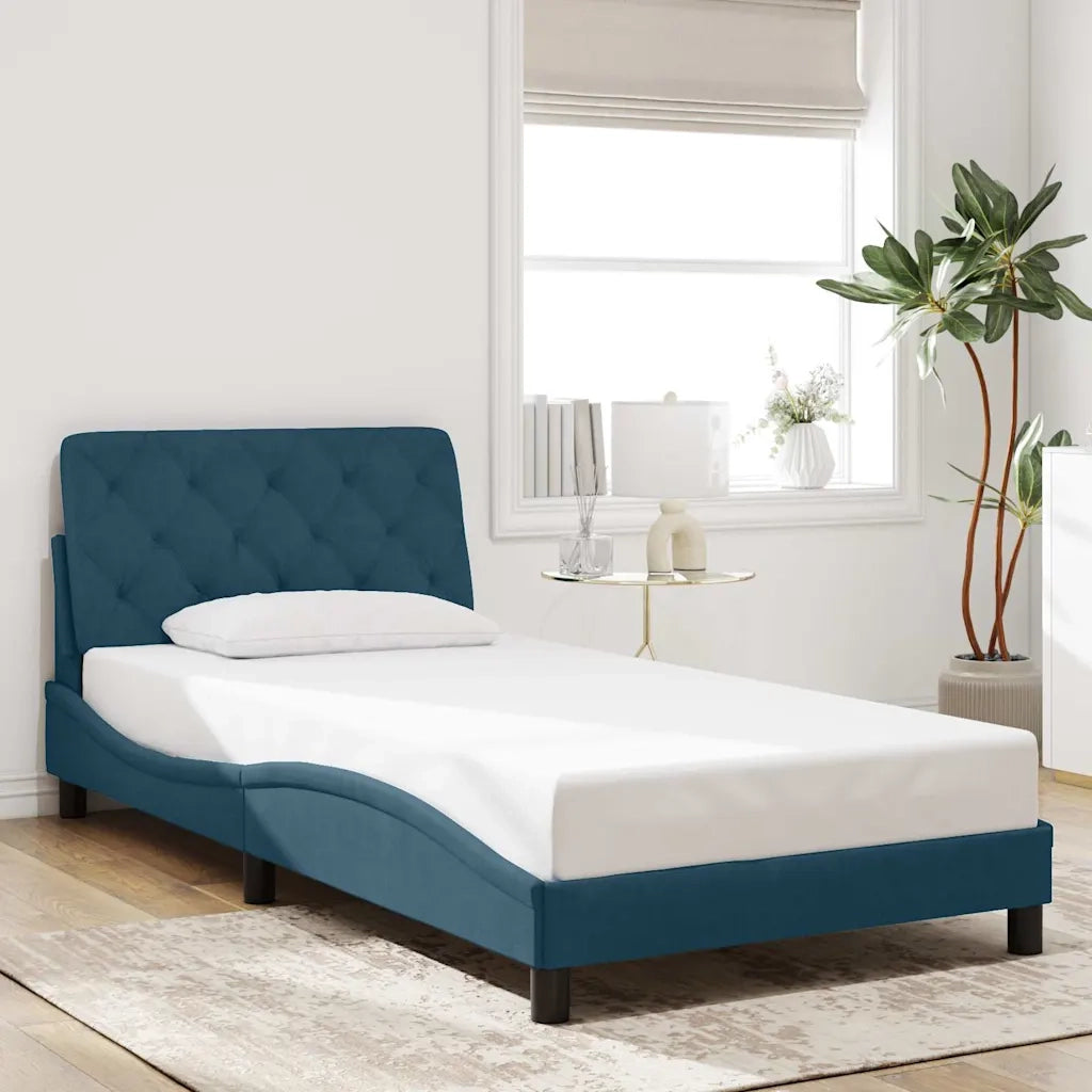 Giroletto senza Materasso Blu 100x200 cm in Velluto 3207909