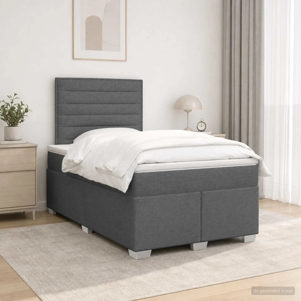 Letto box spring con materasso Grigio Scuro 120 x 190 cm 3454818