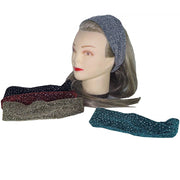 Trade Shop - Fascia Capelli Elastica 2 Pezzi Fasce Glitter Frontino Fermacapelli Tessuto -