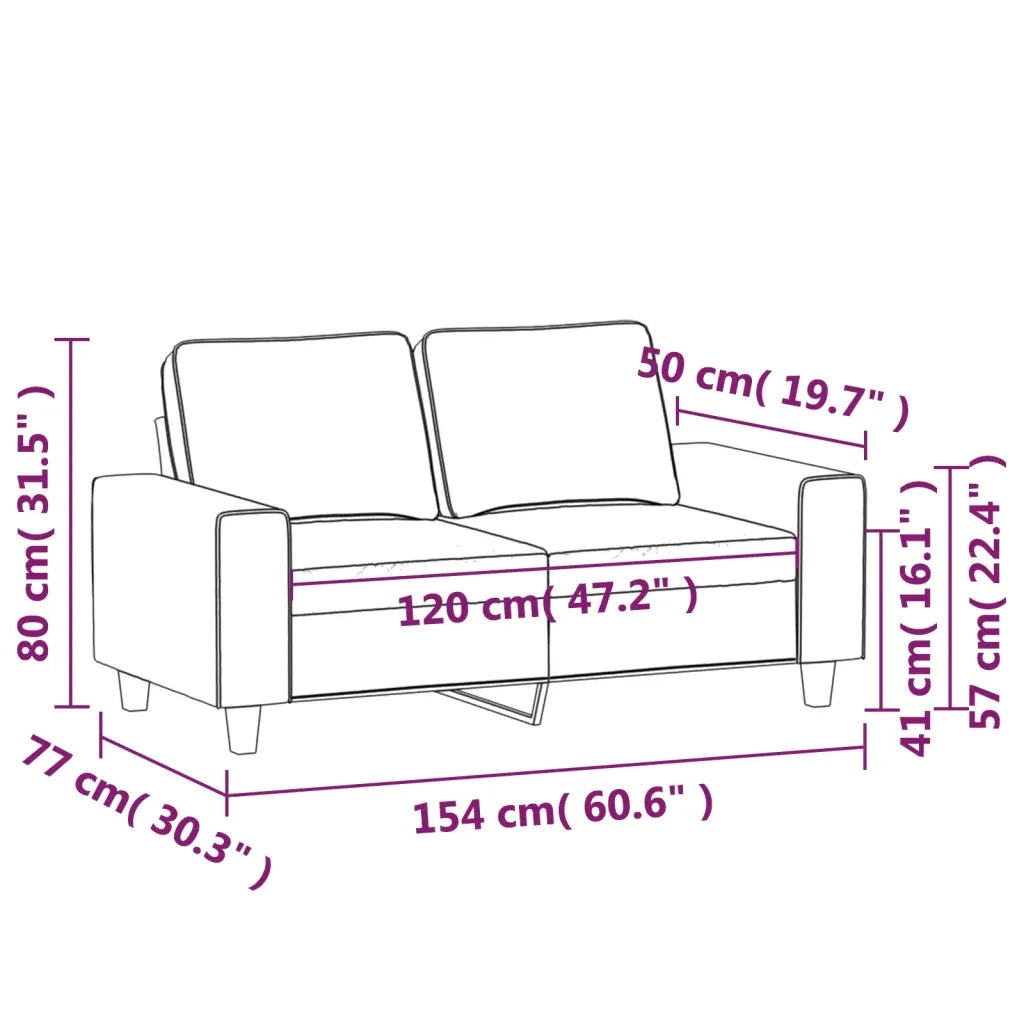 Divano a 2 Posti-Sofa 2 Posti Giallo Chiaro 120 cm in Tessuto 830932