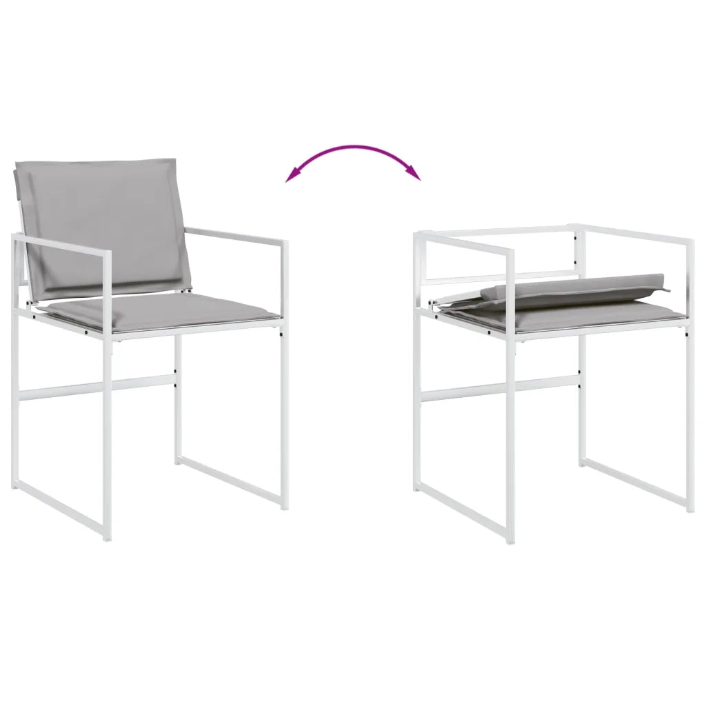 Set da Pranzo da Giardino 9 pz con Cuscini Bianco in Textilene 3295093