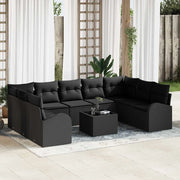 Set di divani con cuscino 10 pcs Nero Rattan in Polipropilene 3346213