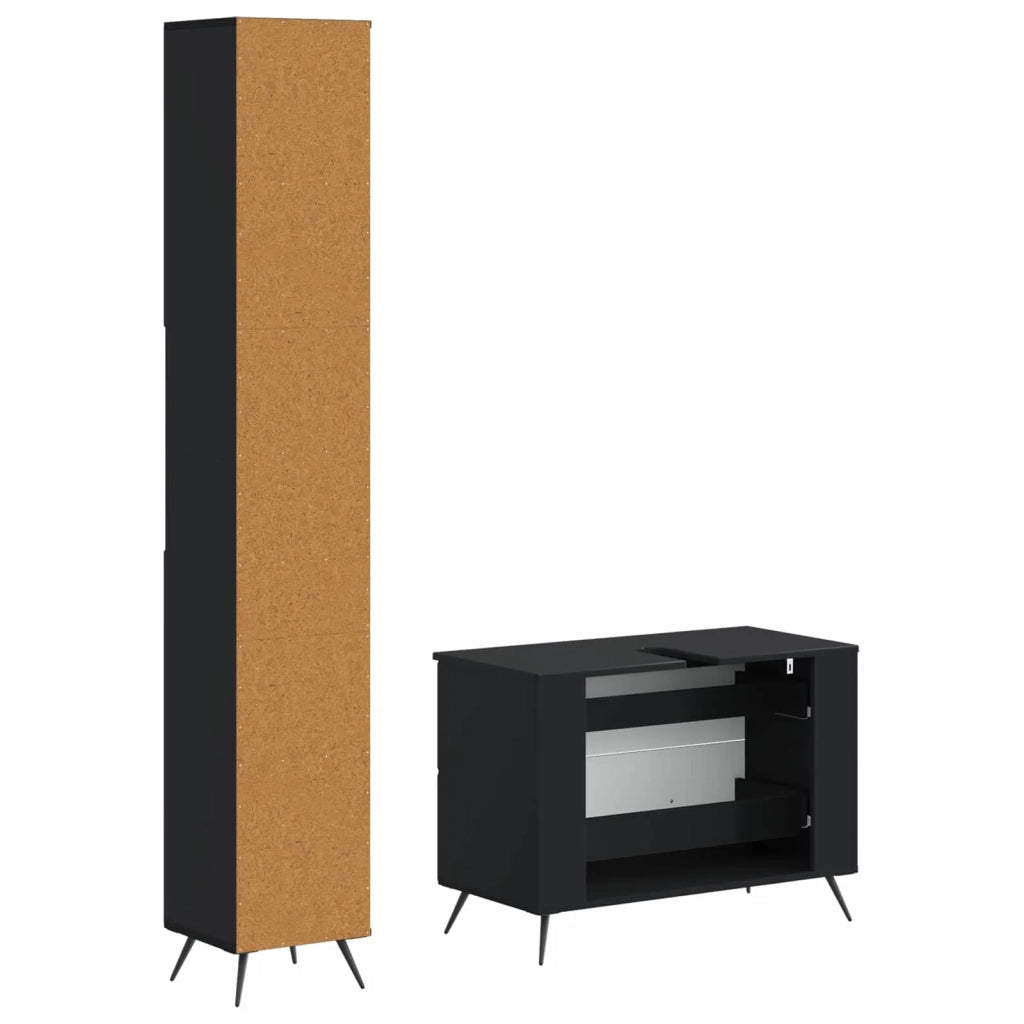 Set di Armadi da Bagno da 2 Pezzi BREDA Nero 3417559