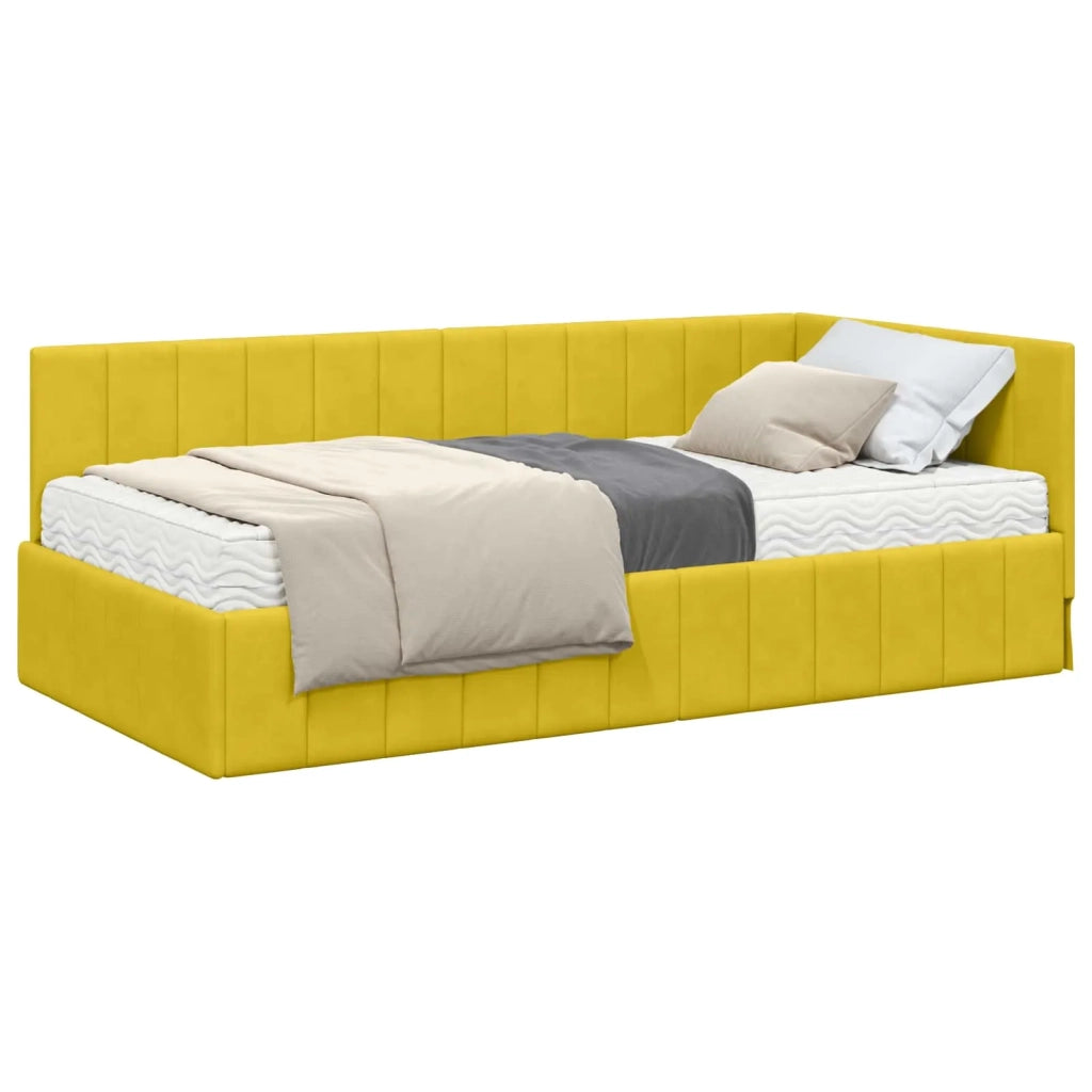 Struttura Letto Angolare con Materasso 2 pcs Giallo Velluto 3393874