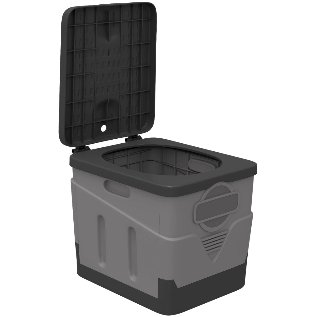 WC Portatile Pieghevole da Campeggio ¨C Xylo ¨C con 12 Sacchetti 34x29x30cm Grigio