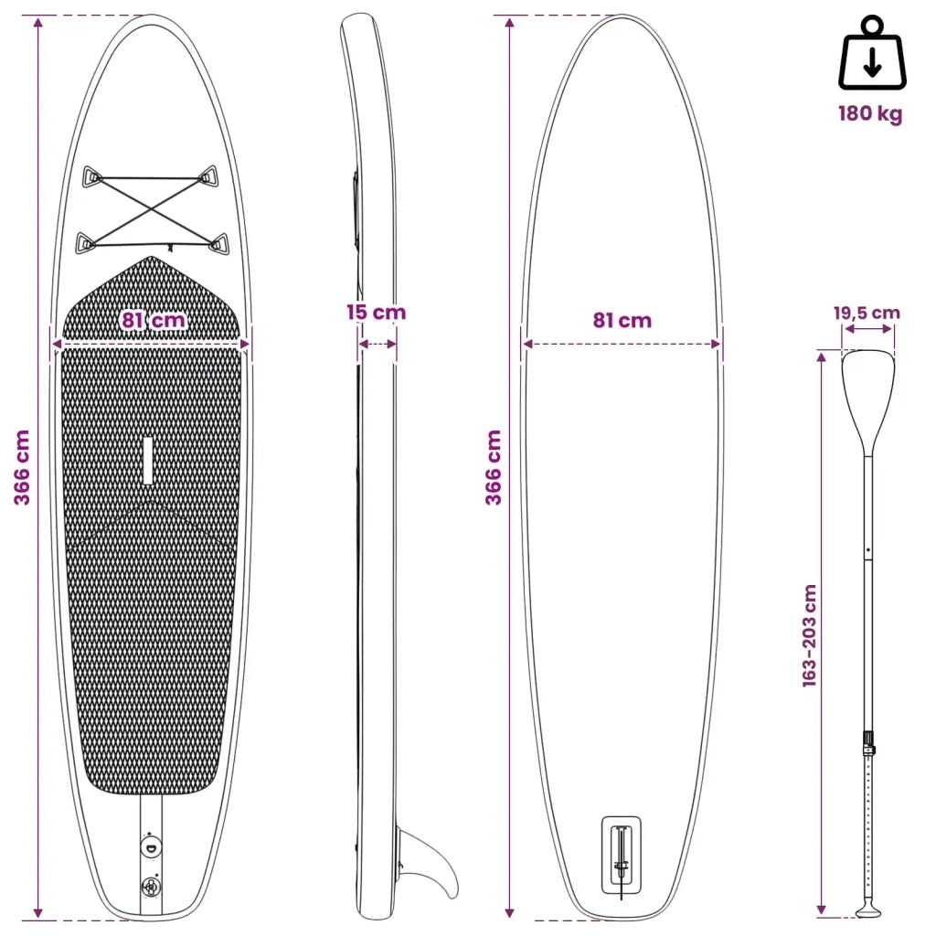 Tavola da Paddle Gonfiabile SCYLLA 366 x 81 x 15 cm Blu per 42039123