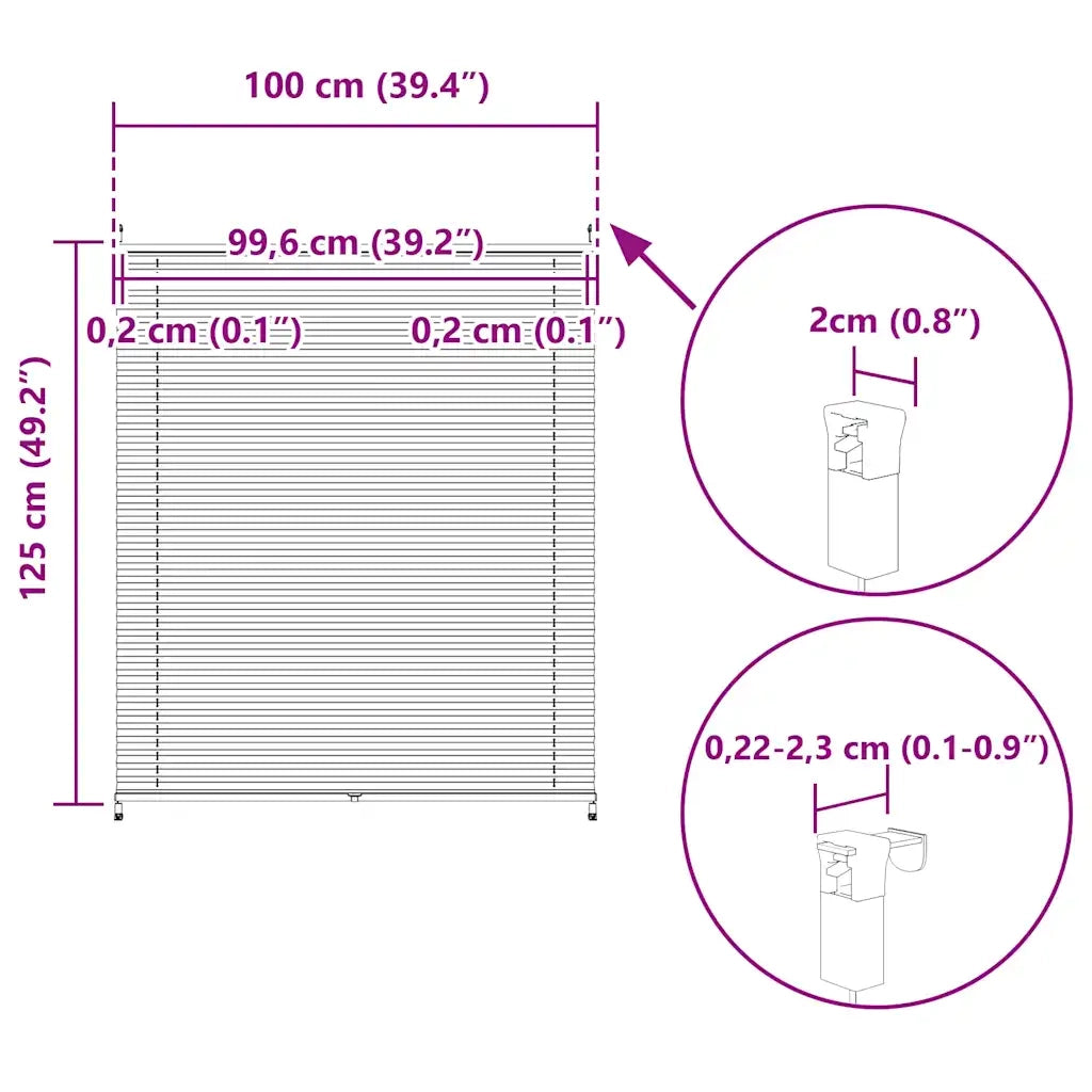 Tenda plissè 100x125cm Crema 240642