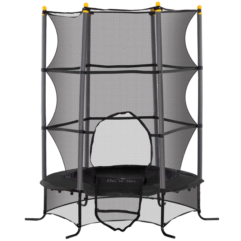 Trampolino Bambini ¨C Minimal ¨C Nero ?160x190 cm con Rete Sicurezza