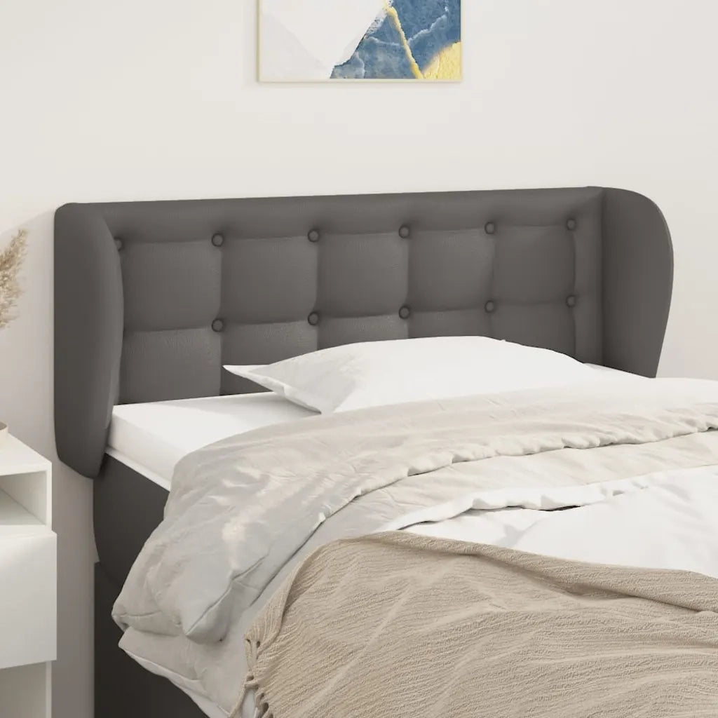 Testiera ad Orecchio-Testata con Orecchie Grigia 83x23x78/88 cm in Similpelle 244834