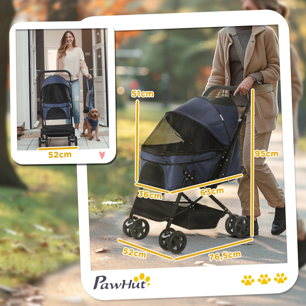 Carrello per Cani Pieghevole ¨C Minimal ¨C Blu