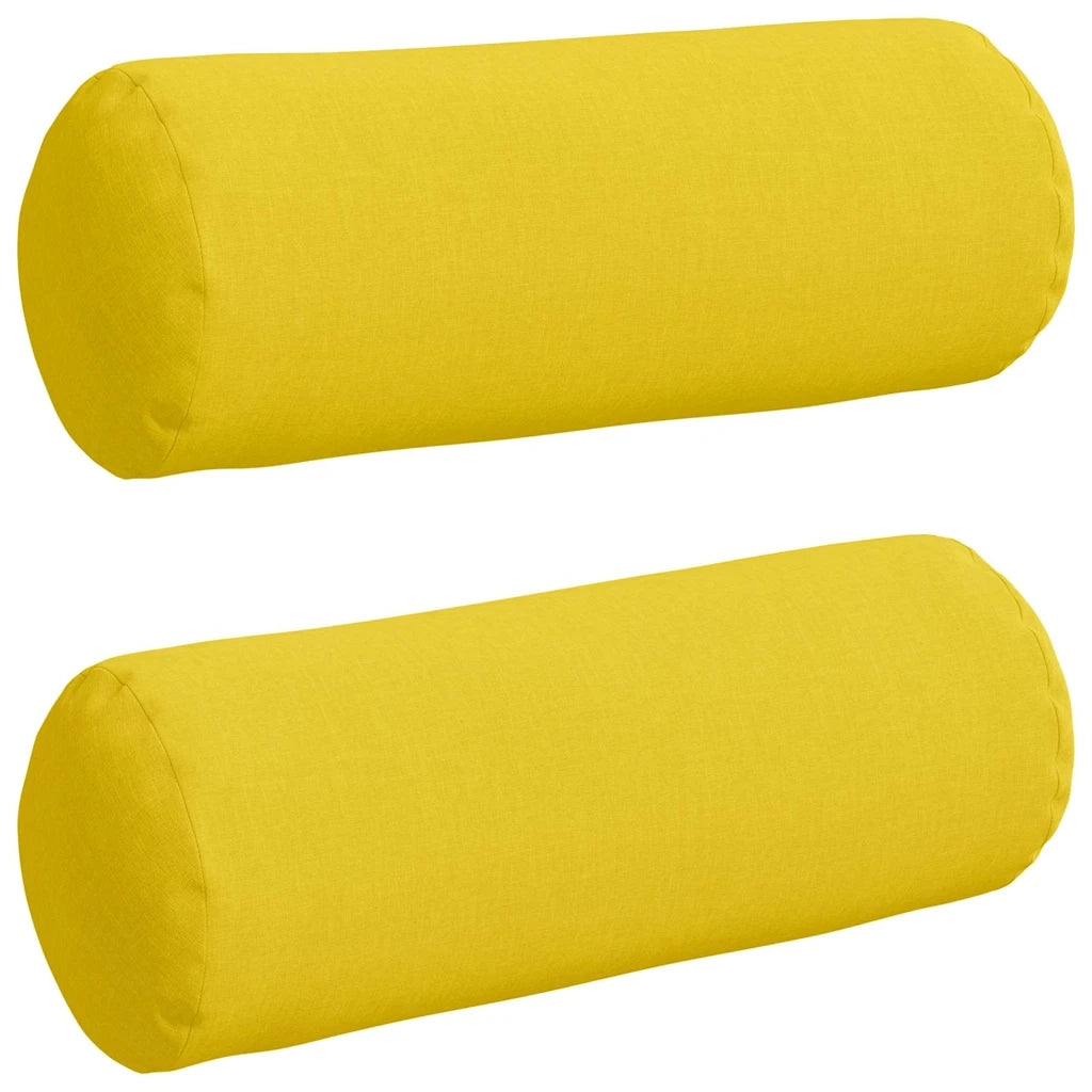 Cuscini a rullo 2 pz | Cuscini per sedie Giallo Chiaro ? 25 x 70 cm Tessuto