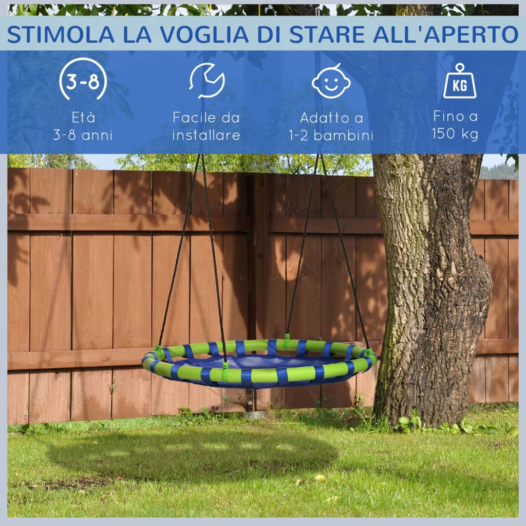 Altalena per Bambini da Giardino ¨C Minimal ¨C Blu, ?100cm