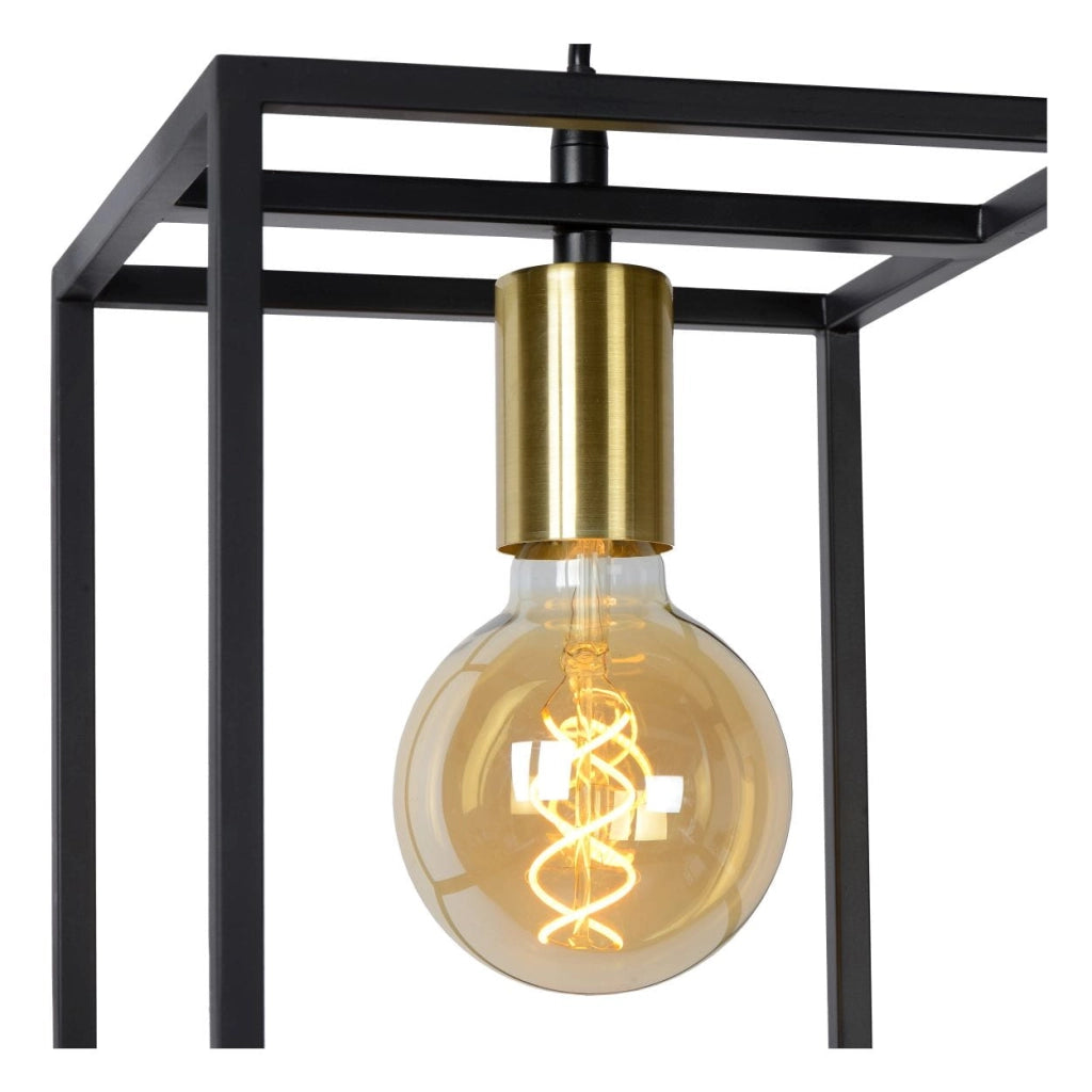 Lampada a sospensione Lucide Ruben nero/oro E27 Ø22