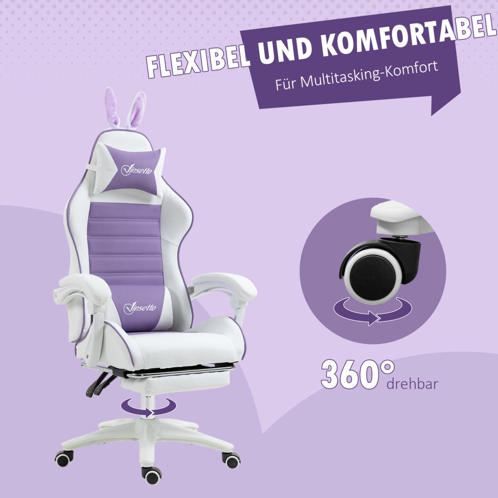 Sedia da Gaming Ergonomica con Lumbar Support e Poggiatesta ¨C Minimal ¨C Viola