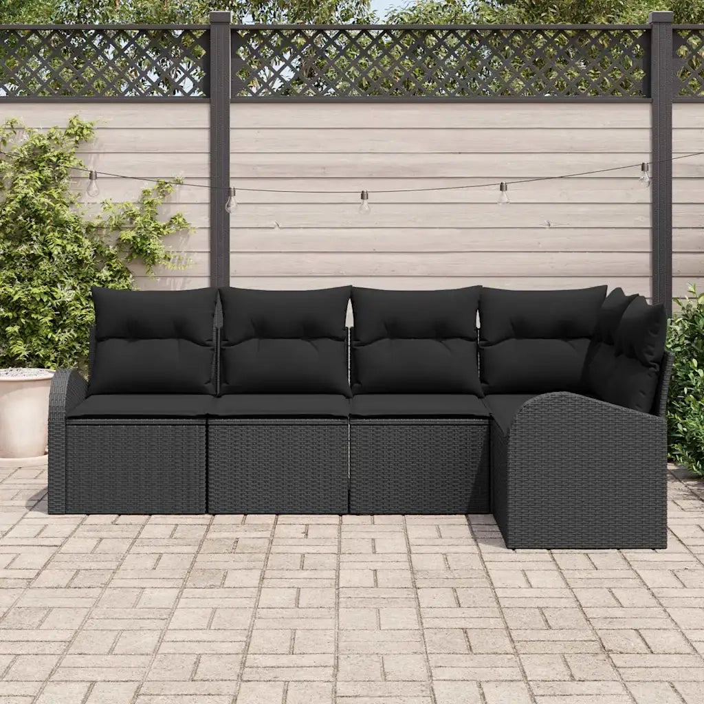 Set di divani con cuscino Nero Poliestere 3346043