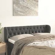 Testiera ad Orecchio-Testata con Orecchie Grigio Scuro 147x23x78/88 cm in Velluto 135740