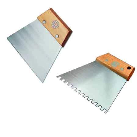SPATOLA PER BOSTIK C/IMPUGNATURA IN LEGNO '541' PAVAN 140 mm - Dentatura a greca 5x7 mm - 6 pezzi- PAVAN