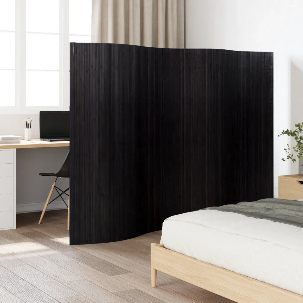 Divisorio Ambienti | Divider per stanze | Paravento Nero Larghezza 250 cm Altezza 165 cm in Bamb¨´
