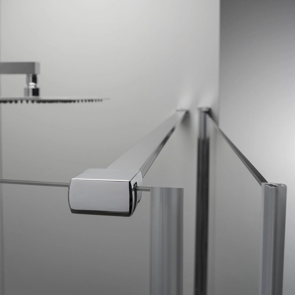 Cabina Box Doccia 100x100 Cm Porta Battente con Lato Fisso Trasparente
