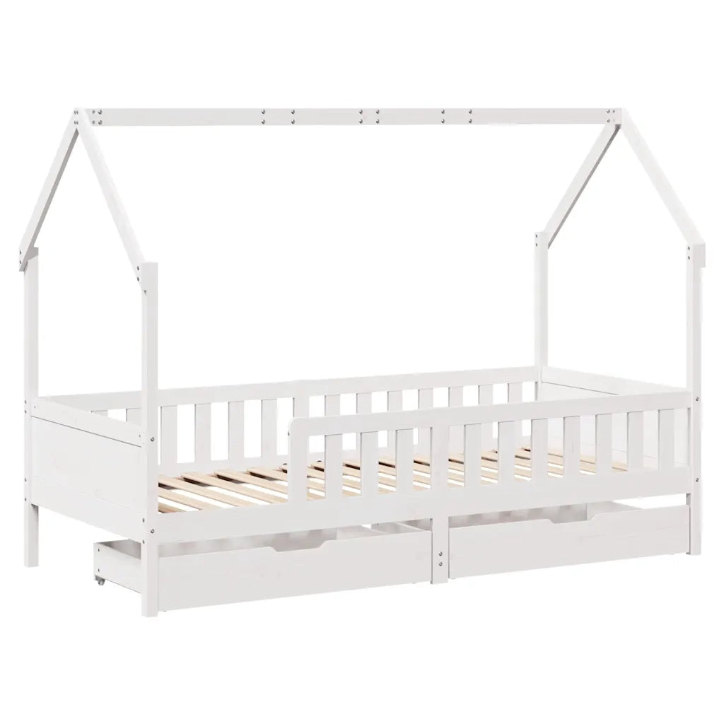 Giroletto Bambini con Cassetti-Struttura Letto Bambini 80x200 cm Legno Massello di Pino 462144