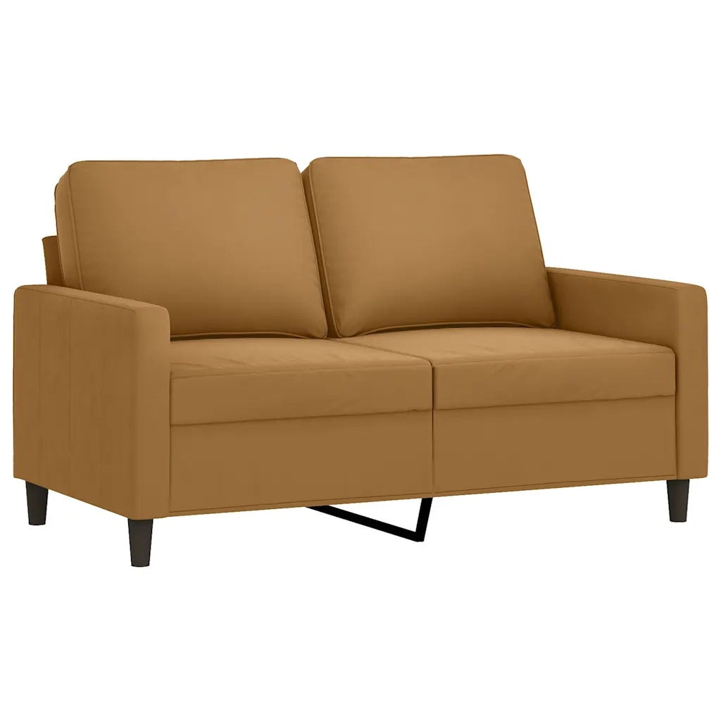 Set di Divani 3 pz con Cuscini Marrone in Velluto