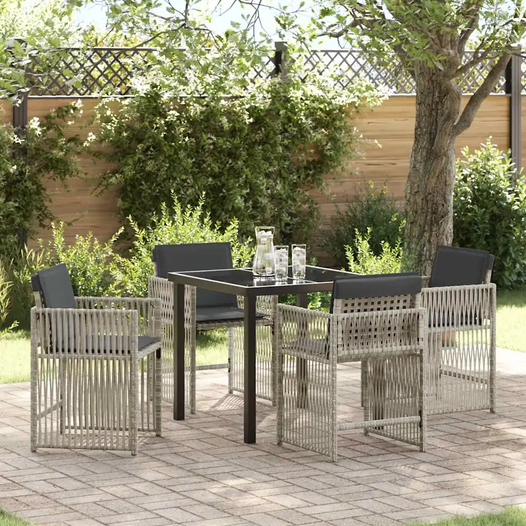 Set da Pranzo per Giardino 5 pcs Grigio chiaro