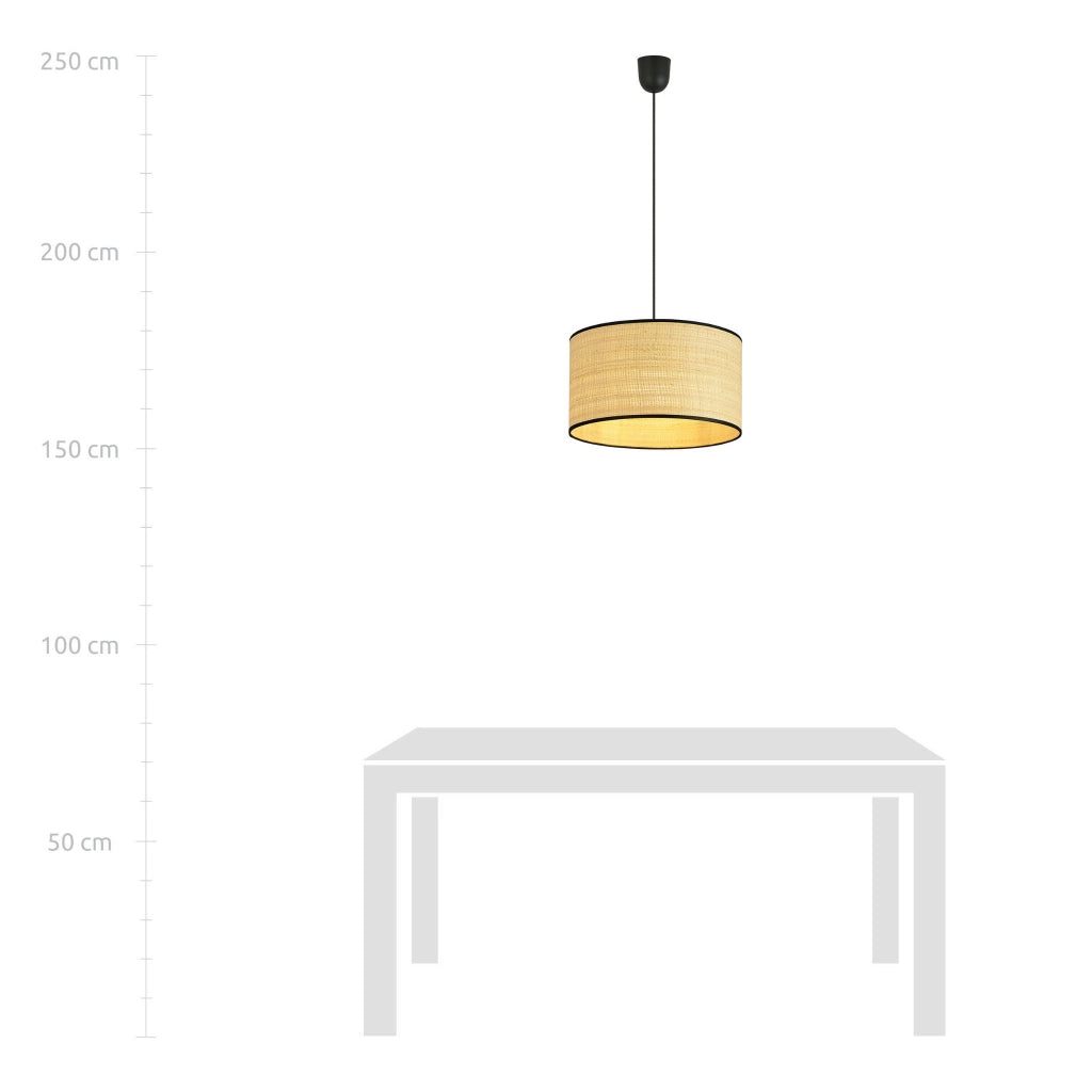 Lampada a sospensione Emibig Aston rattan nero Ø35 E27