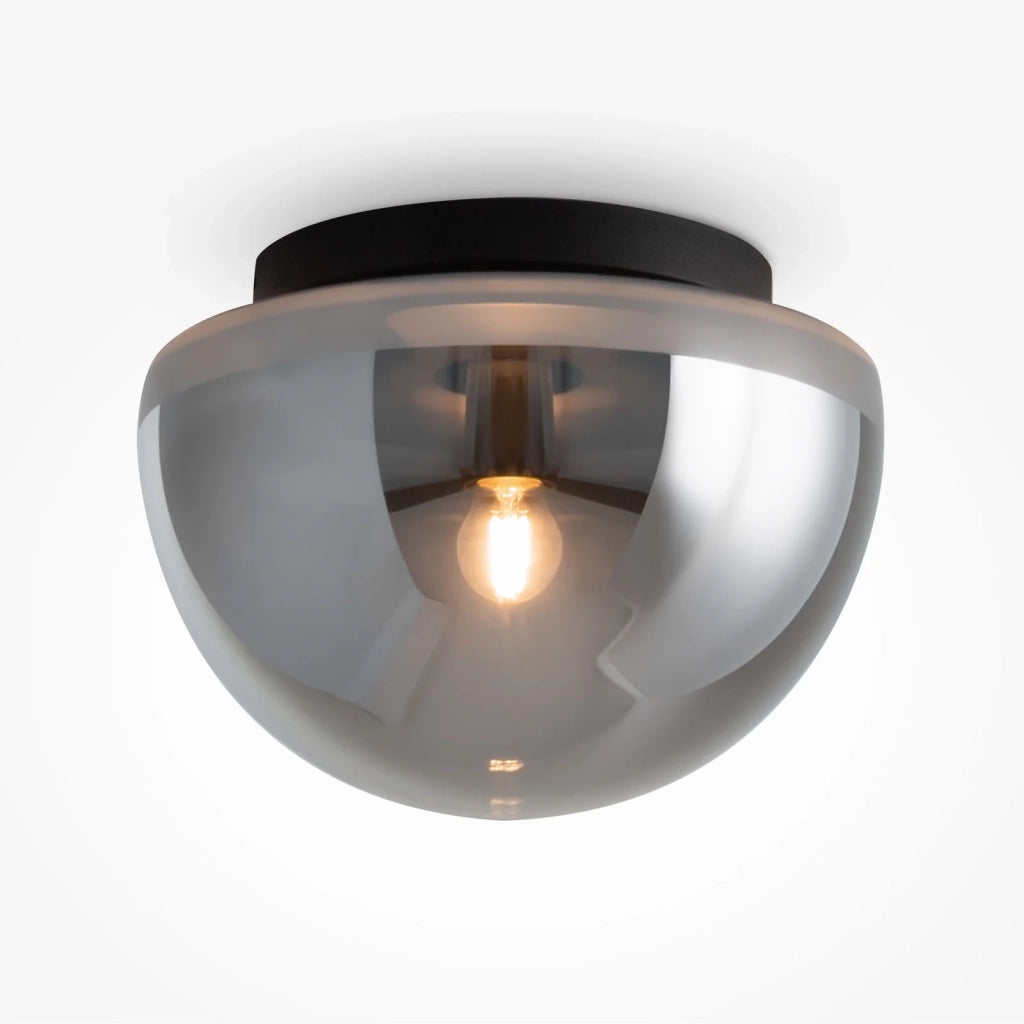Maytoni Plafoniera Moderna Glassy 1 luce E27 nero metallo vetro