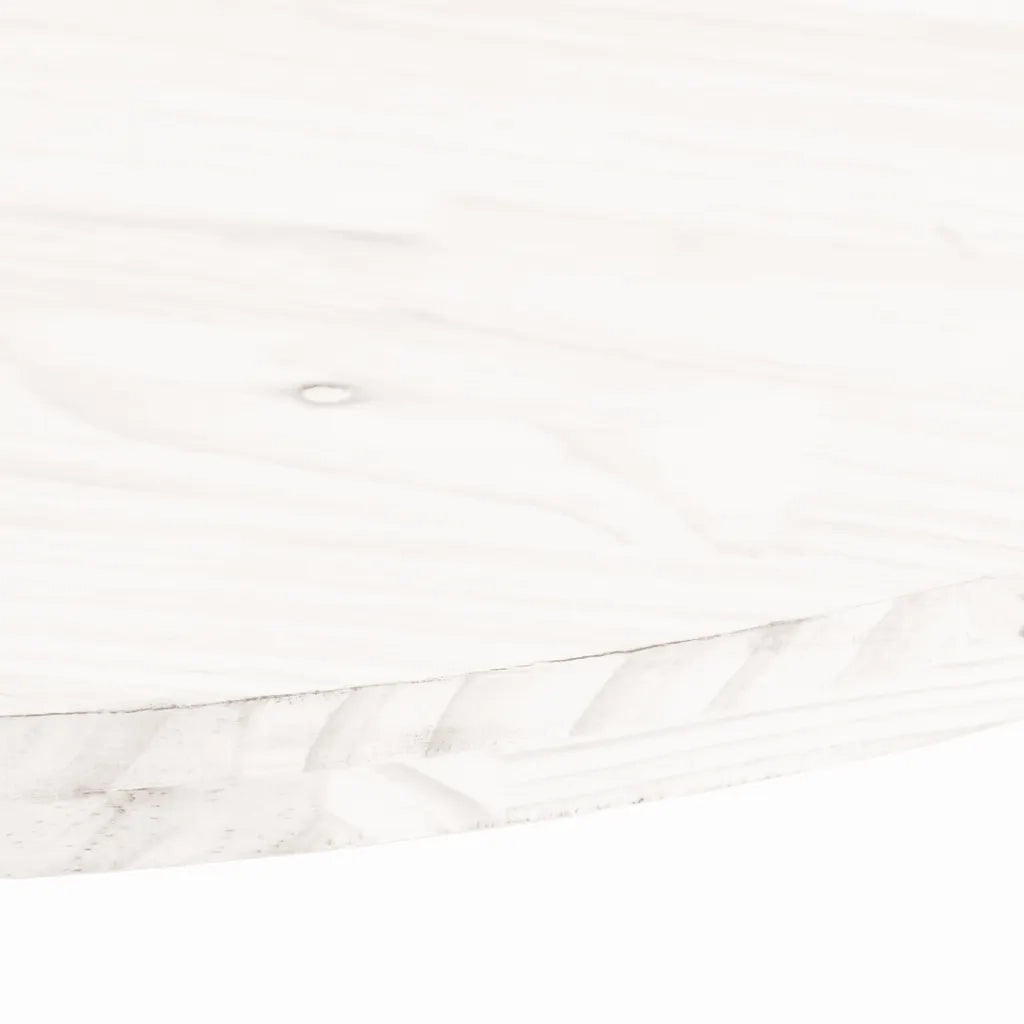 Piano Tavolo Bianco 100x50x2,5 cm Legno Massello di Pino Ovale 824361