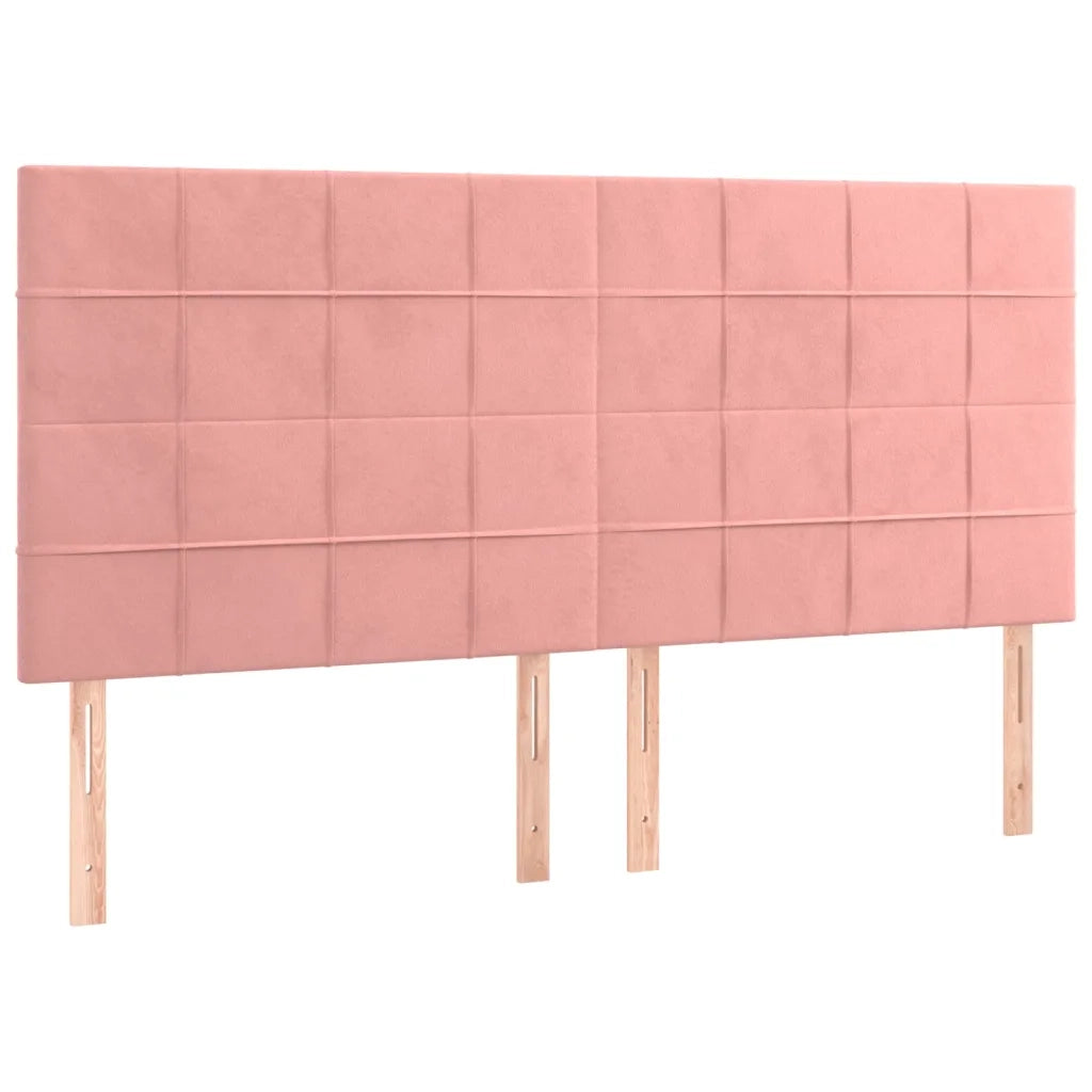 Giroletto a Molle con Materasso Rosa 180x200 cm in Velluto 3129230