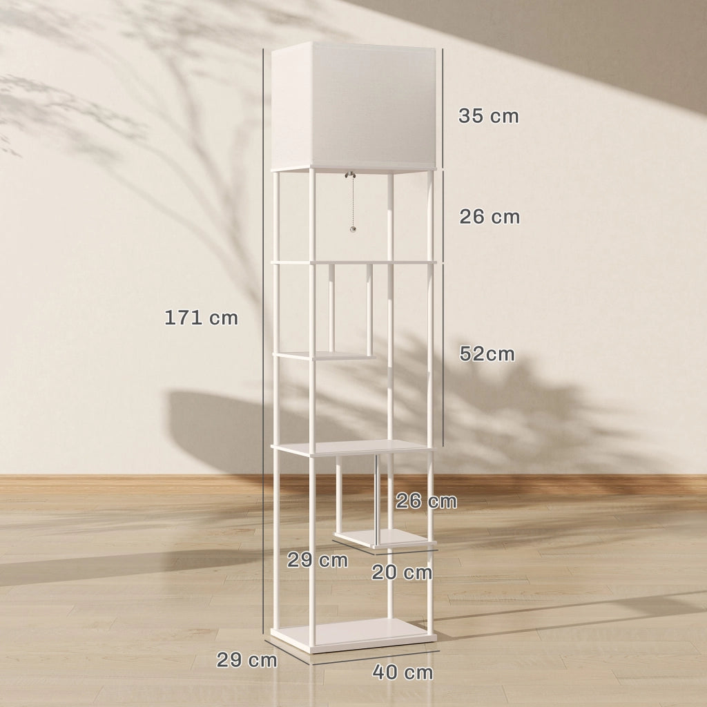 Lampada da Terra con Mensole ¨C Xylo ¨C Temperatura Colore Regolabile 3000K-6500K con Telecomando E27