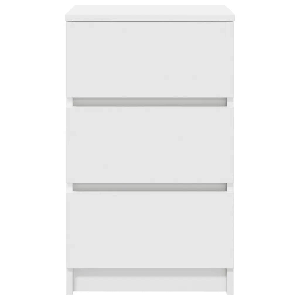 Set di 2 Comodini | Armadio da Notte | Mobiletto da notte con 3 Cassetti Bianco 39x35x65 cm