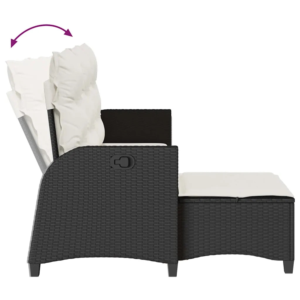 Set Divani da Giardino 3 pz con Cuscini Forma L Polyrattan Nero 3328638