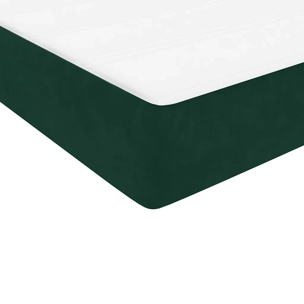 Giroletto a Molle con Materassi Verde Scuro 180x220 cm Velluto 3317916
