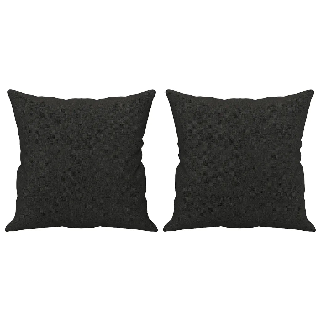 Set Divani 2 pz con Cuscini Nero in Tessuto