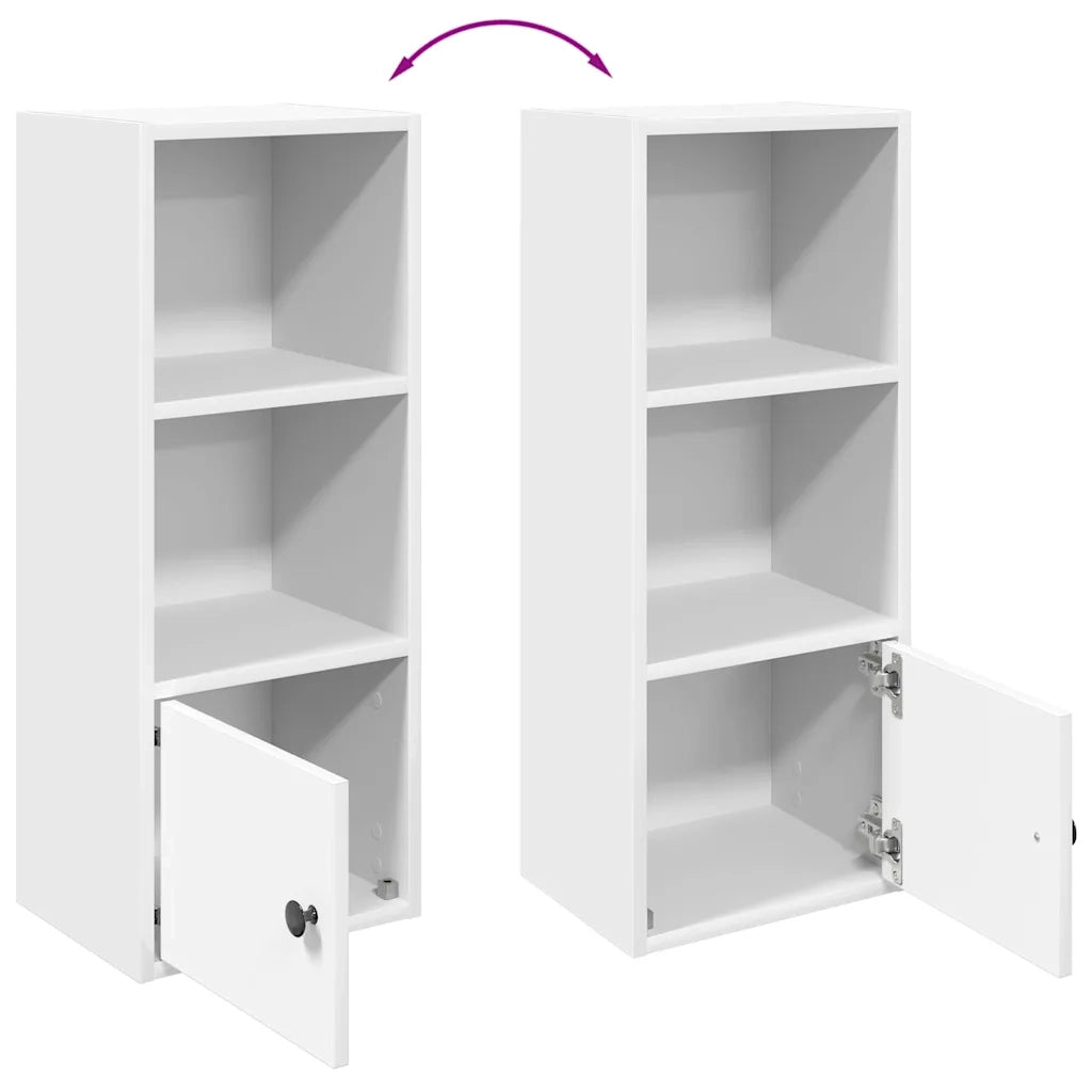Libreria-Scaffale per Libri-Mobile di Stoccaggio Bianca 31x24x77 cm in Legno Multistrato
