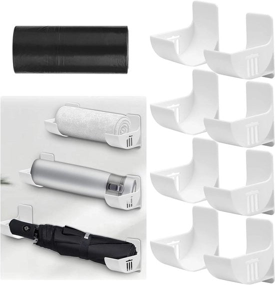 Organizzatore di cucina premium per sacchi della spazzatura e dispenser adesivo