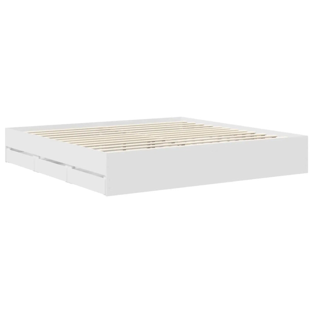 Struttura del letto Bianco 200 x 200 cm Legno Ingegnerizzato 3412560