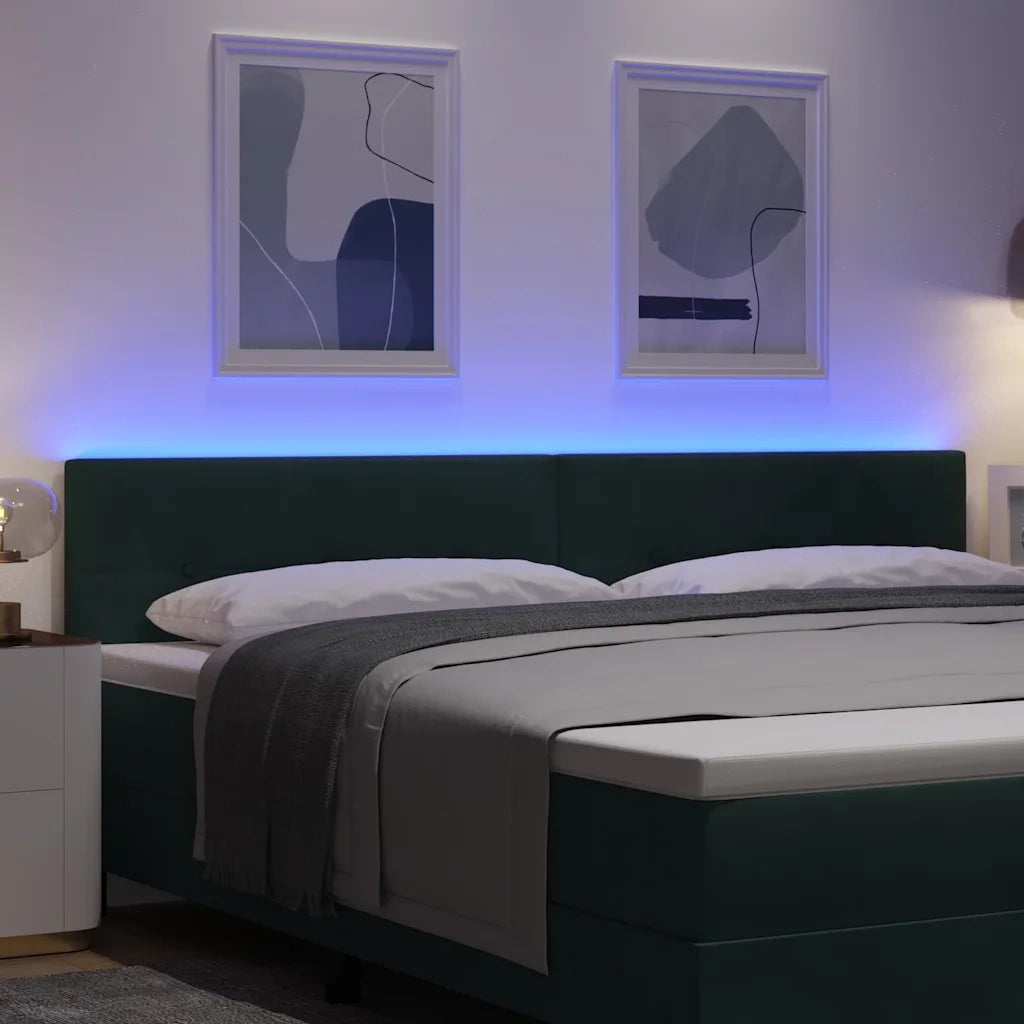 Testiera LED con strisce LED Verde 200 cm Velluto 3338171