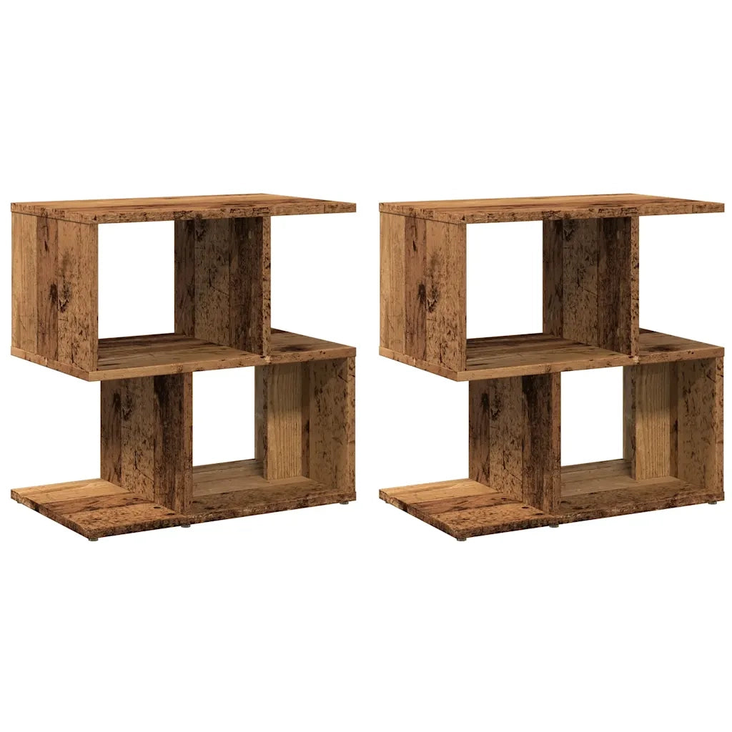 Comodini 2 pz in Legno Vecchio 50x30x51,5 cm Legno Multistrato 856535