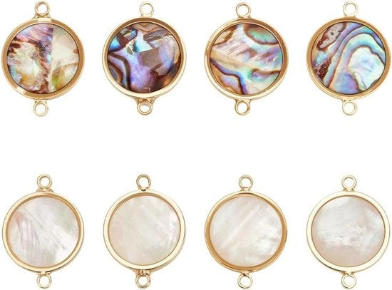 Set di 8 abalone conchiglie per pendenti e accessori