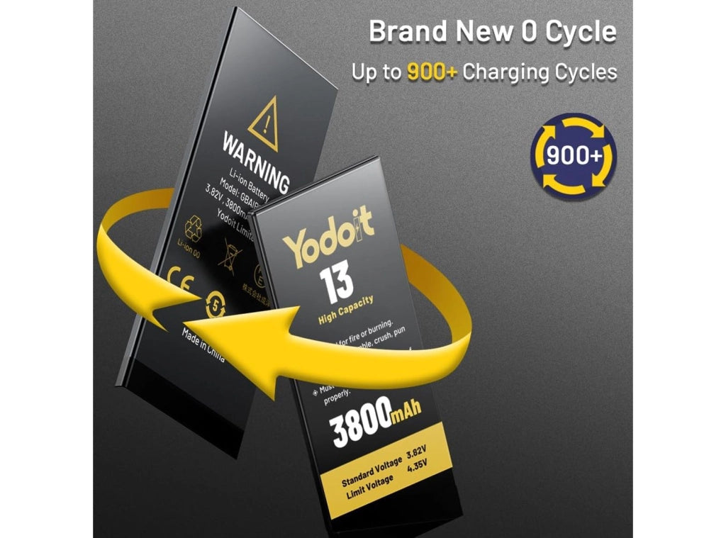 Batteria Yodoit Compatibile per iPhone 13 da 3800mAh con Kit Montaggio Completo