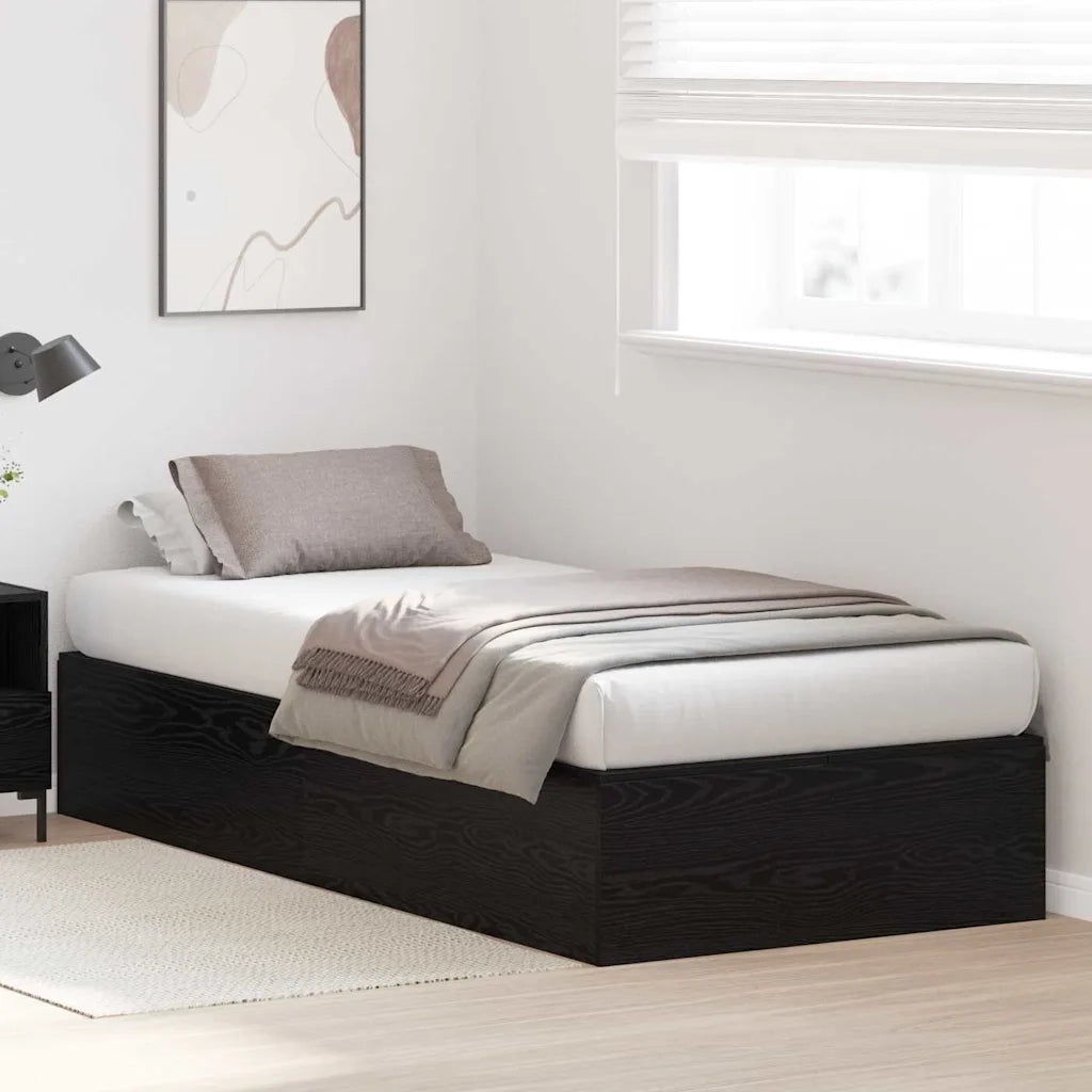 Struttura letto con contenitore-Giroletto con contenitore Rovere Nero 70 x 190 cm