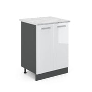 Vicco Mobiletto base cucina Bianco lucido 60 cm PL Marmo