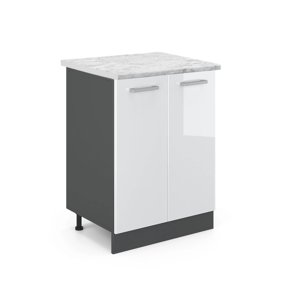 Vicco Mobiletto base cucina Bianco lucido 60 cm PL Marmo
